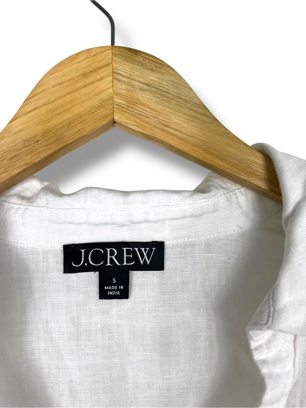 J.CREW Bungalow Popover Top in 100% Linen White Small Chic Travel Old Money - Picture 6 of 9